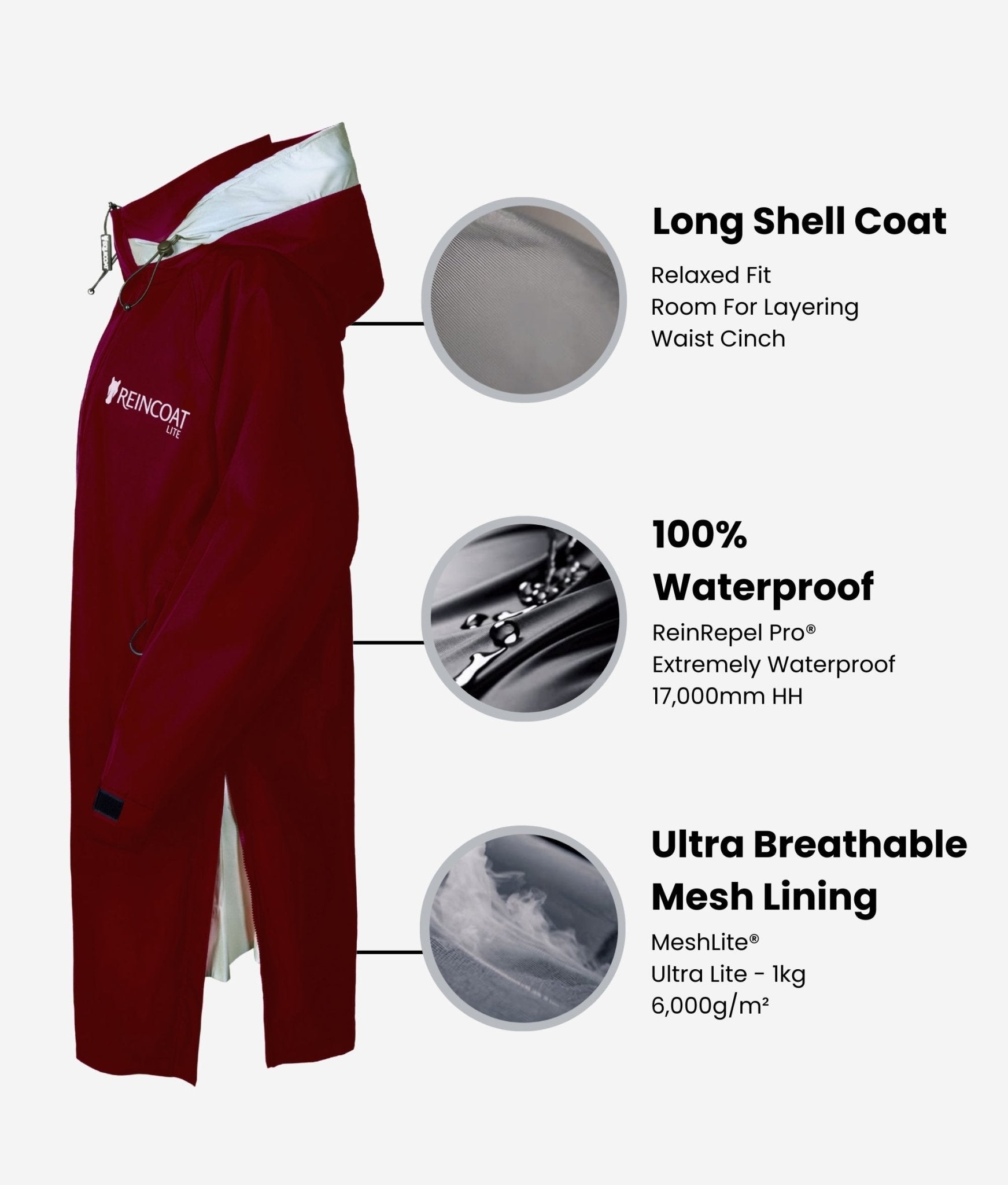 Reincoat Lite Adult - Burgundy - Reincoat